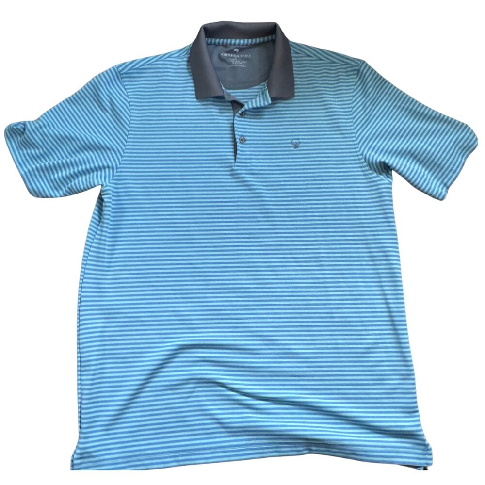 Men's Southern Shirt Collard Shirt Blue Stripes size Medium
